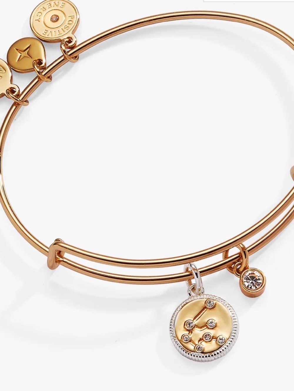 Alex and Ani Gold Tone Aquarius Constellation Bangle Bracelet